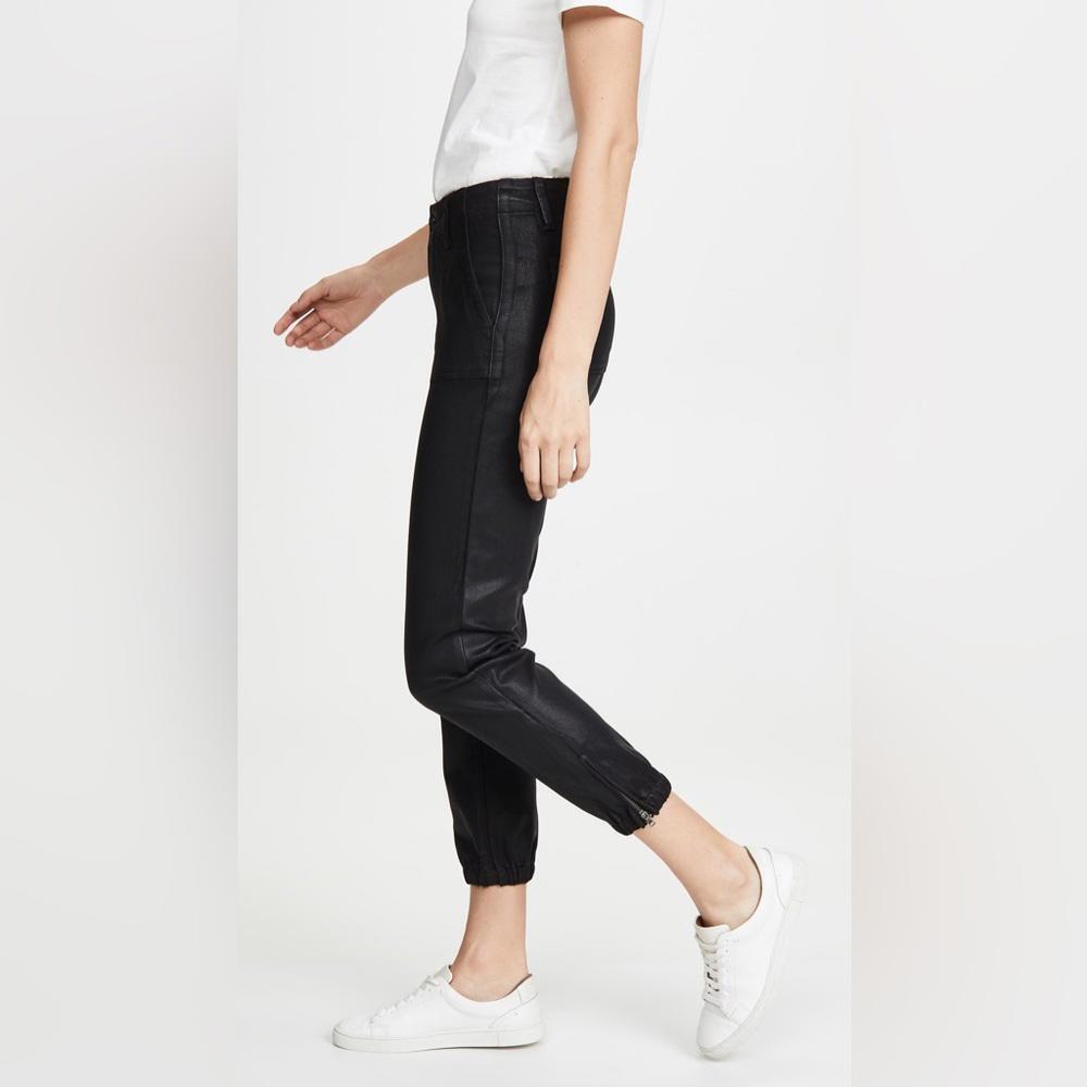 NWT PAIGE | SZ 23 - 27 | Mayslie Joggers Black Coated Cropped Jeans - Picture 5 of 9